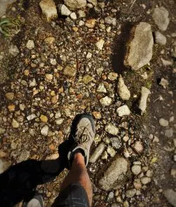 Rob Taylor crossing creek at Hetch Hetchy Yosemite National Park 1