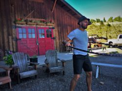 Rob Taylor hula hooping at Family Friendly wine tasting at AniChe Cellars Underwood Columbia River Gorge 1