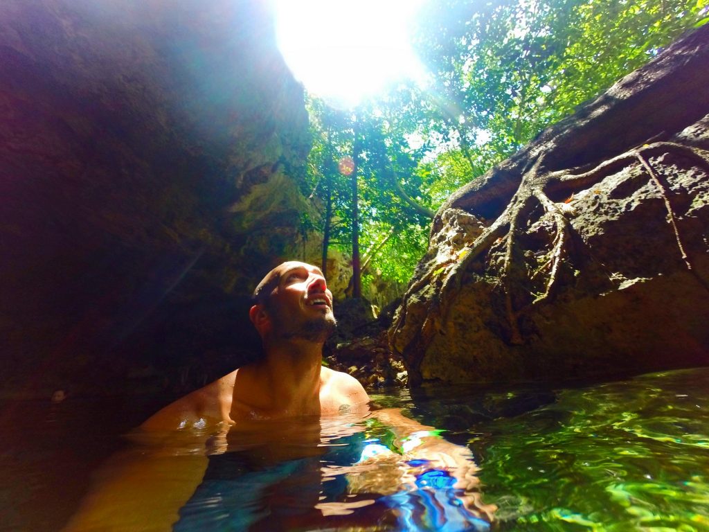 Rob Taylor swimming in Cenotes Dos Ojos Playa Del Carmen Mexico