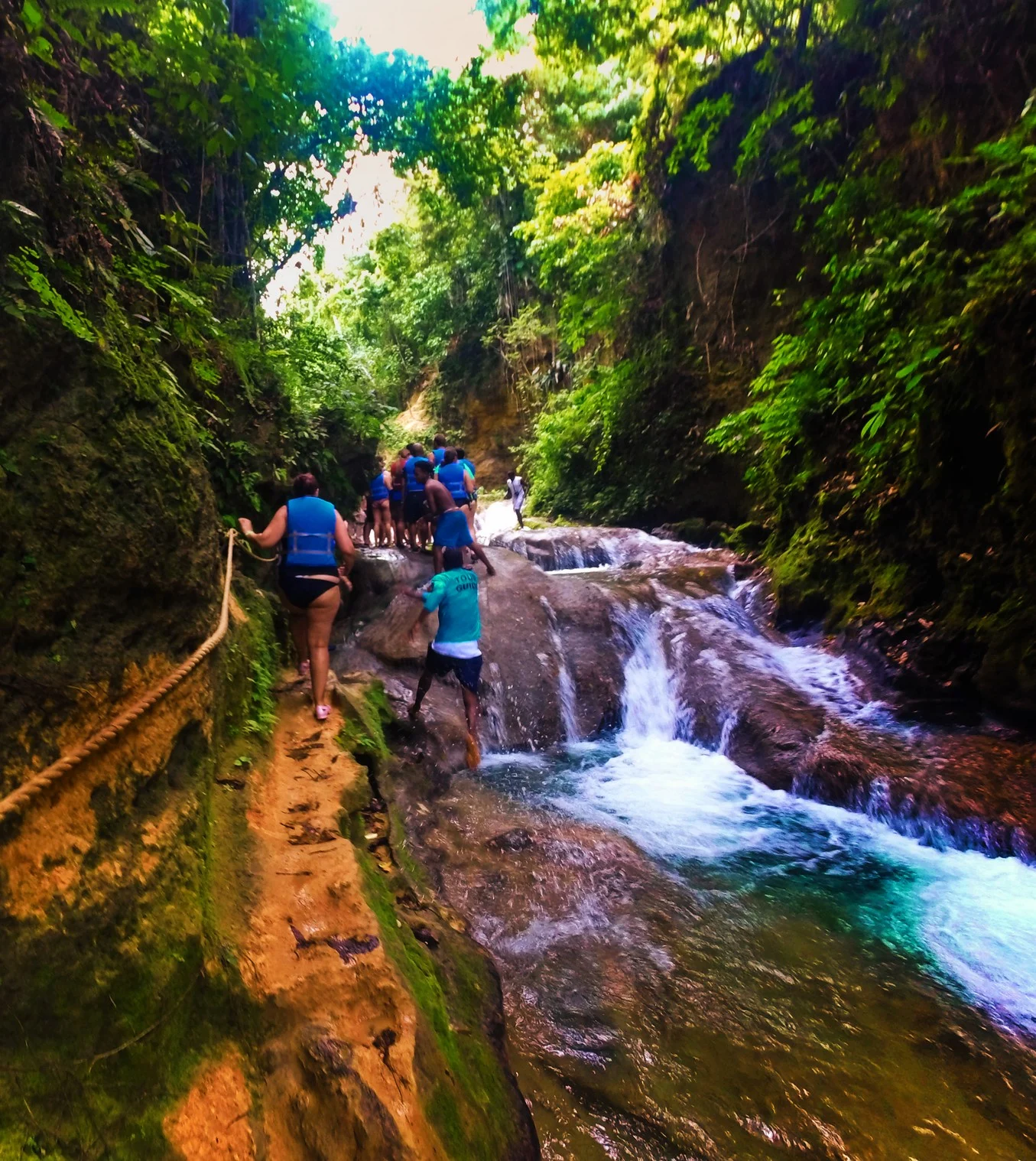 Climbers At the Blue Hole St Anns Ocho Rios Jamaica 2