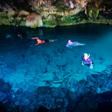 Crystal Blue Water Inside Mouth of Cenotes Dos Ojos Playa del Carmen Mexico 2