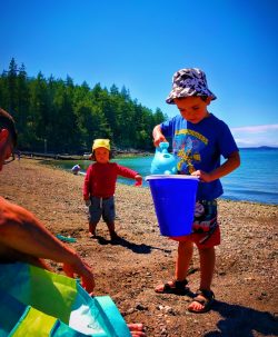 Taylor Family at beach at Washington Park Anacortes 1