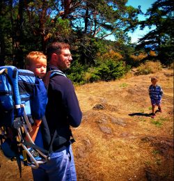 Taylor Family hiking at Deception Pass State Park Whidbey Island 3