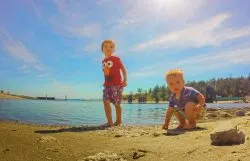 Taylor Kids on beach at Whidbey Island 1