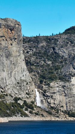 Wapama Falls across Hetch Hetchy Reservoir Yosemite National Park