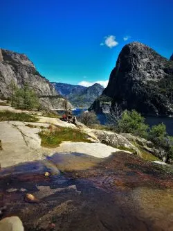 Water Flowing across granite at Hetch Hetchy Yosemite National Park 5