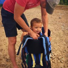 Chris Taylor and TinyMan hiking at Cle Elum River 1