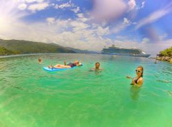 Friends swimming in Labadee Haiti with Oasis of the Seas Royal Caribbean 1