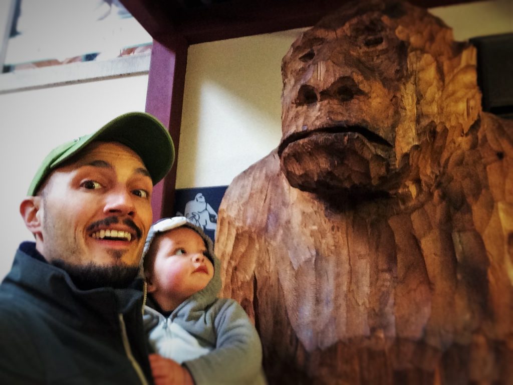 Rob Taylor and TinyMan with Sasquatch in Pike Place Market 1