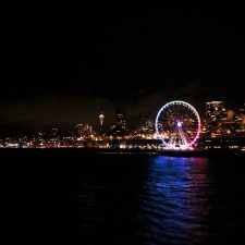 Great Wheel on Seattle Waterfront at night