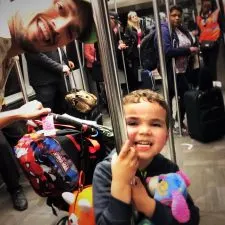 Taylor Family travel at ATL MARTA train