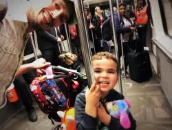 Taylor Family travel at ATL MARTA train