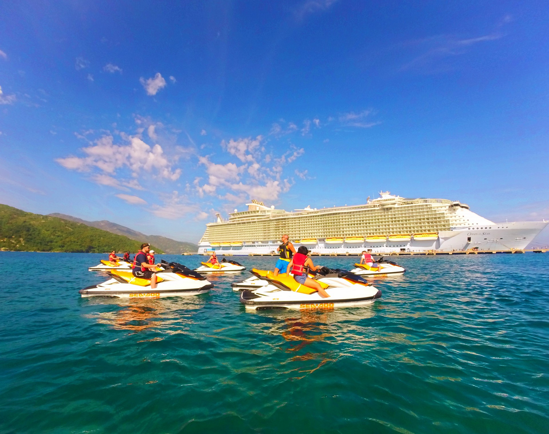 Jet skis on wave runner tour Labadee Haiti with Oasis of the Seas Royal Caribbean 1