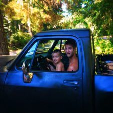 LittleMan and Uncle driving truck at Lake Cushman Family Reunion 1