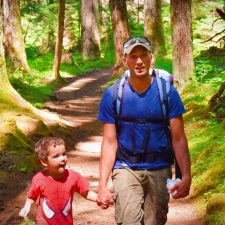 Rob Taylor and Kids hiking at Silver Falls Mt Rainier National Park 1