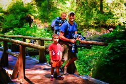 Rob Taylor and Kids hiking at Silver Falls Mt Rainier National Park 2