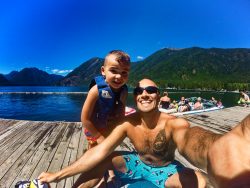 Rob Taylor and LittleMan at Lake Cushman 1