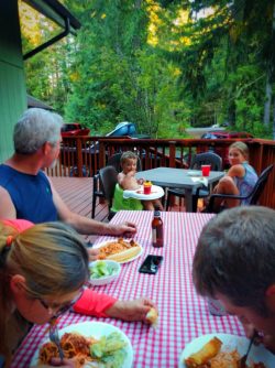Taylor Family dinner at VRBO at Lake Cushman Olympic Peninsula 1