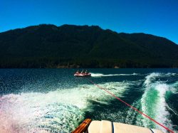 Taylor Family inner tubing on Lake Cushman Olympic Peninsula 2