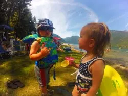 Taylor Kids at Lake Cushman beach 2