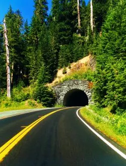 Tunnel on Chinook Pass Highway Mt Rainier National Park 1