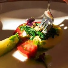 Heirloom tomato salad Pretty Fork Destination Dining Inn at Ships Bay Orcas Island 1