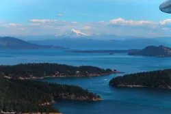 Mount Baker beyond San Juan Islands from Seaplane 1