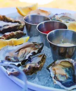 Oysters and accoutrements at Rosario Resort