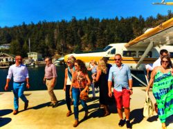 Pretty Fork Destination Dining guests with Kenmore Air Seaplane Orcas Island 1