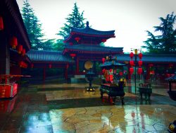 Reflections at Imperial Garden Xian Shaanxi 1