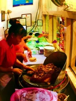 Roasted pork for Chinese buns in Xian Shaanxi China 1