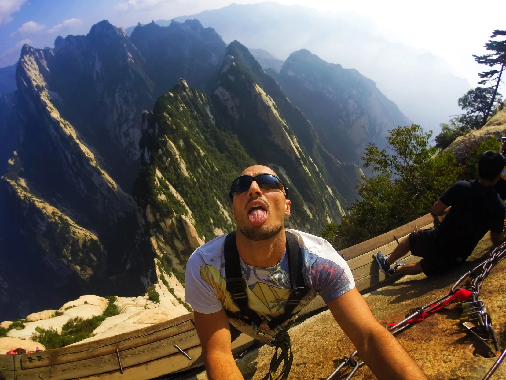 Rob Taylor on Death Planks hike Huashan National Park 3
