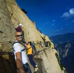 Rob Taylor on Death Planks hike Huashan National Park 2