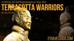 The archaeological dig site of the terracotta warriors is more vast and spectacular than expected. Tips and what to expect when visiting Xi'an, China. 2traveldads.com