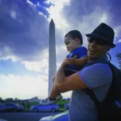 Rob Taylor and LittleMan at Washington Monument Washington DCq