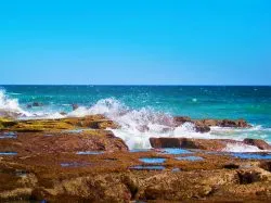 Unusual tidepools at East Cape Beach