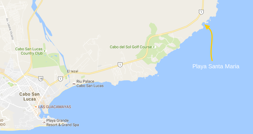 Playa Santa Maria Beach Cabo San Lucas Map