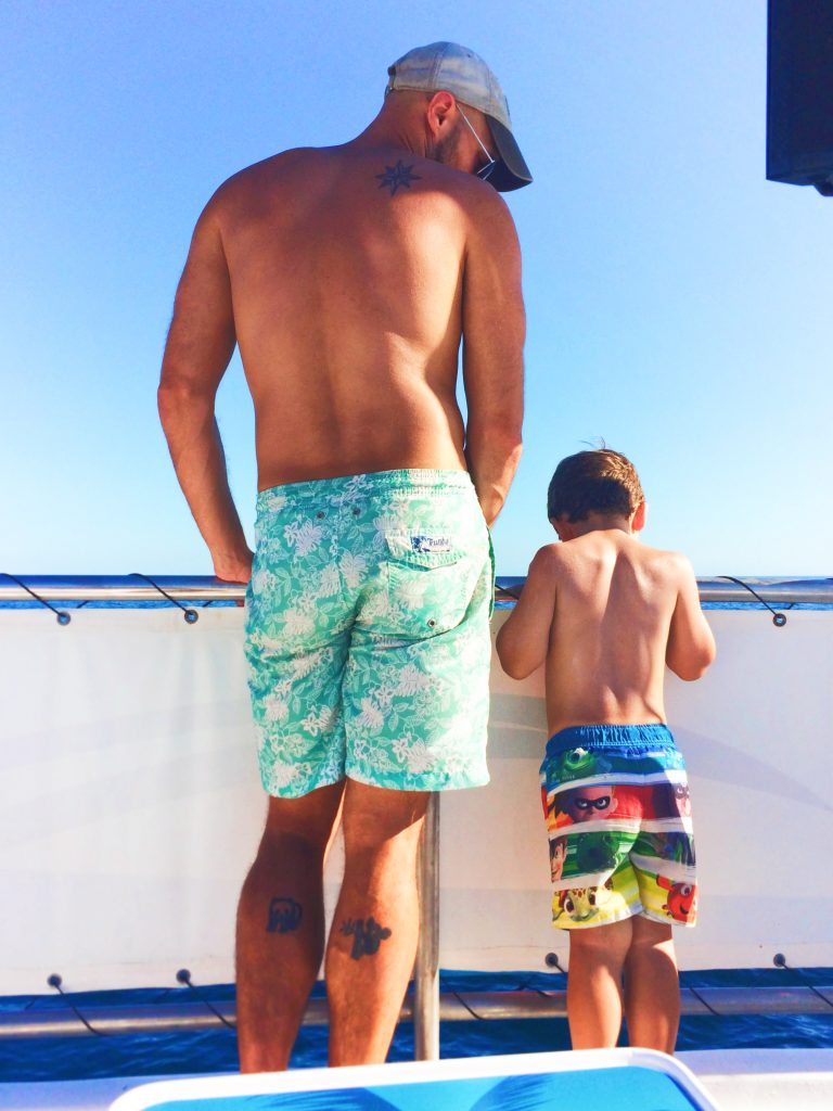 Rob Taylor and LittleMan on snorkeling cruise Cabo San Lucas