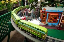 Electric Train at Christmas in Volunteer Park Conservatory Capitol Hill Seattle 1