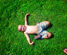 LittleMan in Grass in Volunteer Park Capitol Hill Seattle 1
