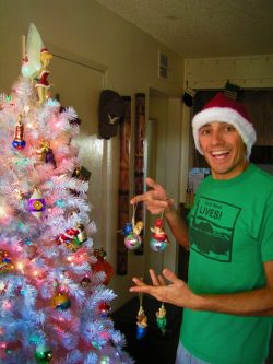 Rob Taylor and fake White Christmas tree 2007