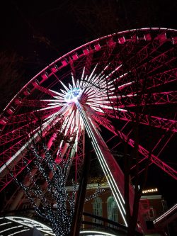 Skyview Atlanta ferris wheel at night 5