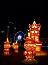 Skyview and Pagoda Lanterns at Chinese Lantern Festival Atlanta 1