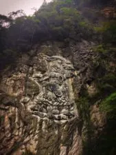 Buddhist Carved stone relief at Taibai Mountain National Park 1