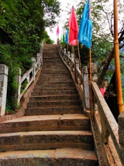 Colorful Flag Staircase Old Town Baoji at Taibai Mountain 1