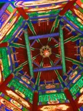 Decorative Ceiling in Buddhist Temple at Taibai Mountain National Park 3