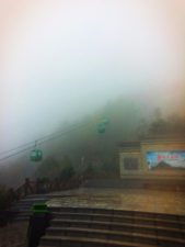 Gondolas in the fog at Taibai Mountain National Park 1