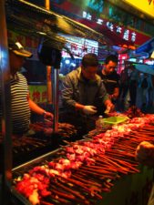 Meat kabobs in Xian Muslim Quarter Street Market 1