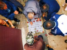 Old Men playing Chinese game in street Baoji China 2