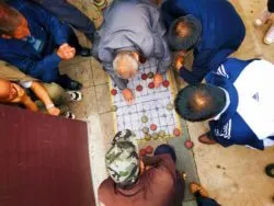 Old Men playing Chinese game in street Baoji China 2